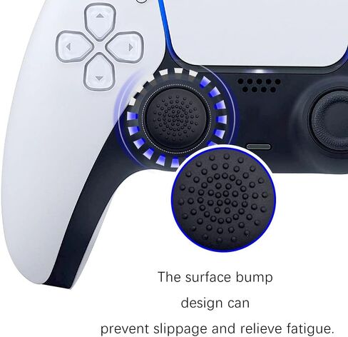 Black Premium Thumb Grips - 8PCS Enhanced Grip Caps for Controllers, Non-Slip Joystick Covers for Switch Pro, PS-5, PS-4, Improve Gaming Precision & Comfort in Saudi Arabia