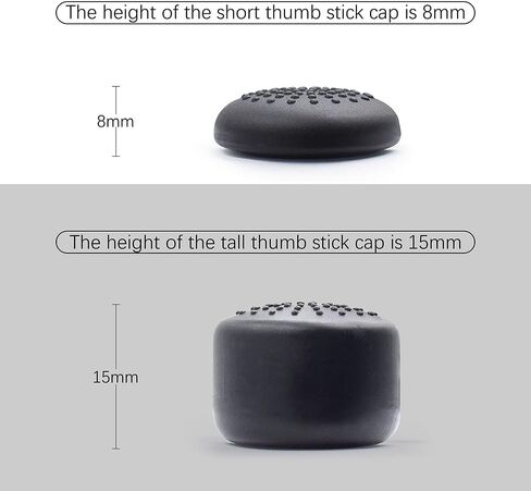 Black Premium Thumb Grips - 8PCS Enhanced Grip Caps for Controllers, Non-Slip Joystick Covers for Switch Pro, PS-5, PS-4, Improve Gaming Precision & Comfort in Saudi Arabia