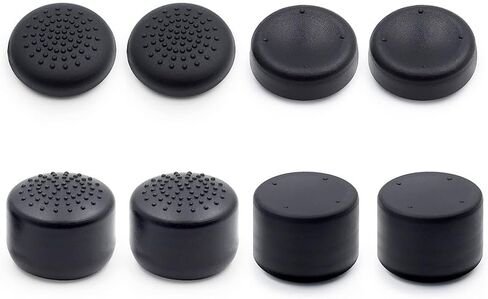 Black Premium Thumb Grips - 8PCS Enhanced Grip Caps for Controllers, Non-Slip Joystick Covers for Switch Pro, PS-5, PS-4, Improve Gaming Precision & Comfort in Saudi Arabia