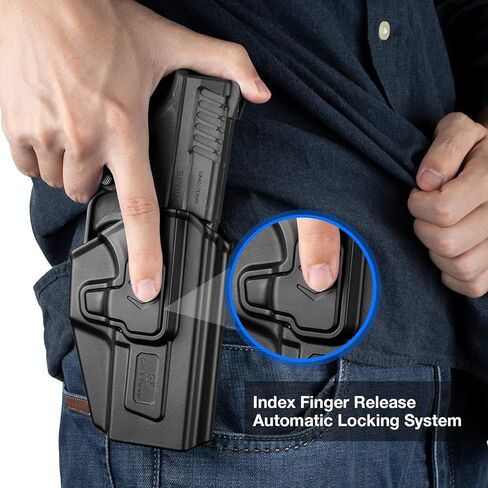 OWB Holster Compatible with Glock 43 / 43X (Fits Standard Models ONLY) – Not Compatible with 43X MOS or Rail Versions, 360 Degrees Adjustable Belt Clip, Fit 1.5''to 2.25''Belt, Level II Retention in Saudi Arabia