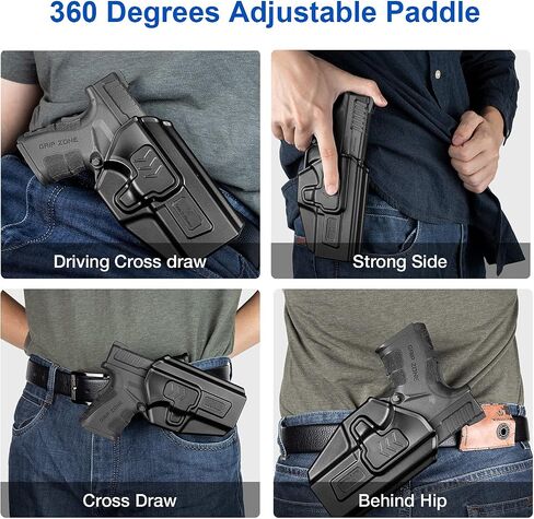 OWB Holster Compatible with Glock 43 / 43X (Fits Standard Models ONLY) – Not Compatible with 43X MOS or Rail Versions, 360 Degrees Adjustable Belt Clip, Fit 1.5''to 2.25''Belt, Level II Retention in Saudi Arabia