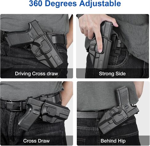 OWB Holster Compatible with Glock 43 / 43X (Fits Standard Models ONLY) – Not Compatible with 43X MOS or Rail Versions, 360 Degrees Adjustable Belt Clip, Fit 1.5''to 2.25''Belt, Level II Retention in Kuwait
