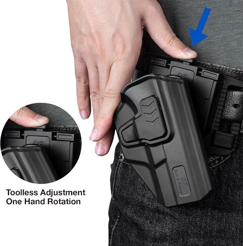 OWB Holster Compatible with Glock 43 / 43X (Fits Standard Models ONLY) – Not Compatible with 43X MOS or Rail Versions, 360 Degrees Adjustable Belt Clip, Fit 1.5''to 2.25''Belt, Level II Retention in Kuwait