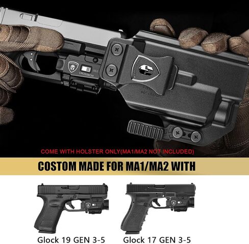 حافظة IWB، مناسبة لإصدار Glock 17/19 Gen3-5 & 19X/ 44/45 & G34 Gen4-5 & MOS مع تركيب WARRIORLAND MA1 أو MA2 فقط، قطع بصري، خيار اليد اليمنى / اليسرى (الحافظة فقط، MA1&MA2 غير متضمنة) in Saudi Arabia