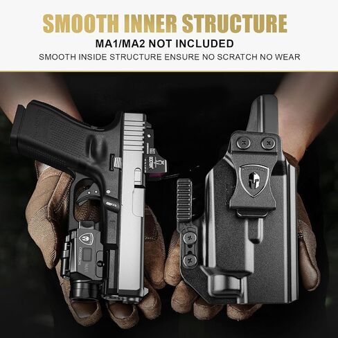 حافظة IWB، مناسبة لإصدار Glock 17/19 Gen3-5 & 19X/ 44/45 & G34 Gen4-5 & MOS مع تركيب WARRIORLAND MA1 أو MA2 فقط، قطع بصري، خيار اليد اليمنى / اليسرى (الحافظة فقط، MA1&MA2 غير متضمنة) in Saudi Arabia