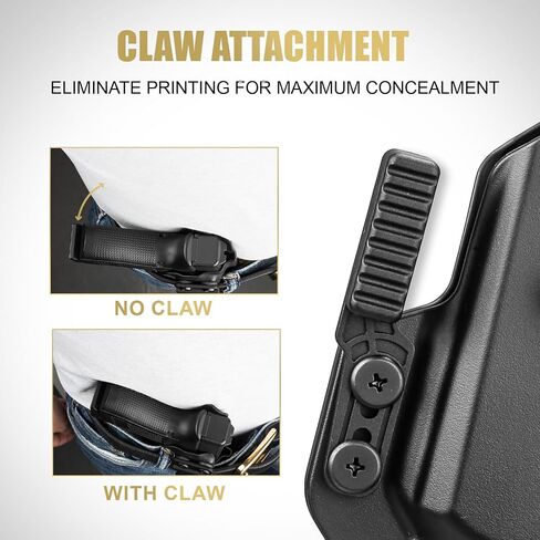 حافظة IWB، مناسبة لإصدار Glock 17/19 Gen3-5 & 19X/ 44/45 & G34 Gen4-5 & MOS مع تركيب WARRIORLAND MA1 أو MA2 فقط، قطع بصري، خيار اليد اليمنى / اليسرى (الحافظة فقط، MA1&MA2 غير متضمنة) in Saudi Arabia