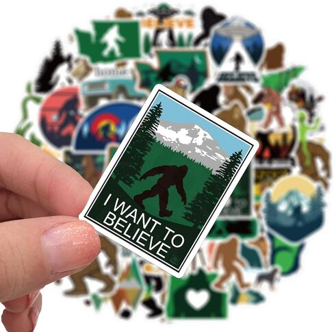 50Pcs Bigfoot Outdoor Nature Vinyls Stickers Laptop Sticker Waterproof Stickers Luggage Skateboard Water Bottle Stickers Decal Bicycle Bumper Snowboard Decorate Gift for Kid (Bigfoots) in Saudi Arabia