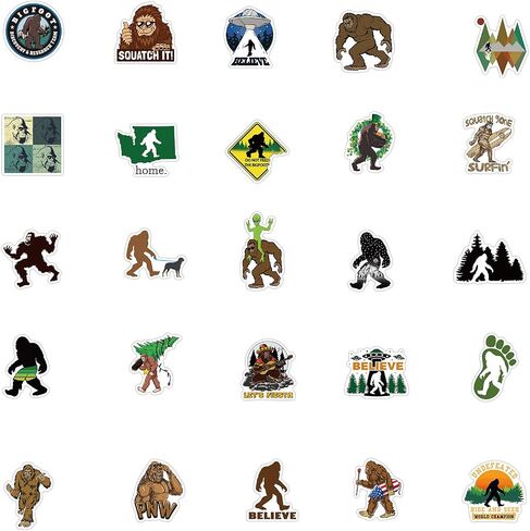 50Pcs Bigfoot Outdoor Nature Vinyls Stickers Laptop Sticker Waterproof Stickers Luggage Skateboard Water Bottle Stickers Decal Bicycle Bumper Snowboard Decorate Gift for Kid (Bigfoots) in Saudi Arabia