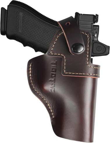 حافظة جلدية OWB - جاهزة للبصريات - تناسب Glock 17 19 43X / Taurus G2C G3 G3C / M&P 9mm .40 Shield لـ Sig P365 P220 / Springfield XDS Hellcat/Security 9/Max 9، جلد محبب علوي خارج الحزام in Kuwait