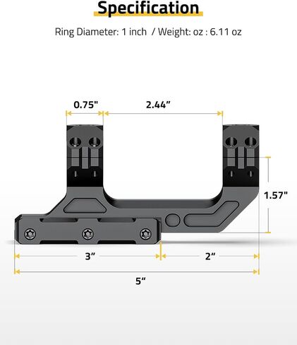 CVLIFE Precision Cantilever Scope Mount - Offset Dual Ring Scope Mount for Picatinny Rails - One Pieces in Saudi Arabia