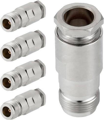 5 PCS N Female Kit Solder RF Connectors 50 ohm N Female Jack RF Coaxial Connector Adapter for RG8 VLMR400 RG213 RF Coax Cable in Saudi Arabia