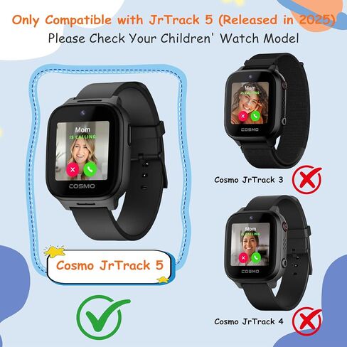 Case for Cosmo Jr Track 5 Screen Protector, 2-Pack Hard PC Cover HD Tempered Glass Case Anti-scratch Full Protection Shell for Cosmo JrTrack 5 Kids Smart Watch (Pink+Cream) in Saudi Arabia