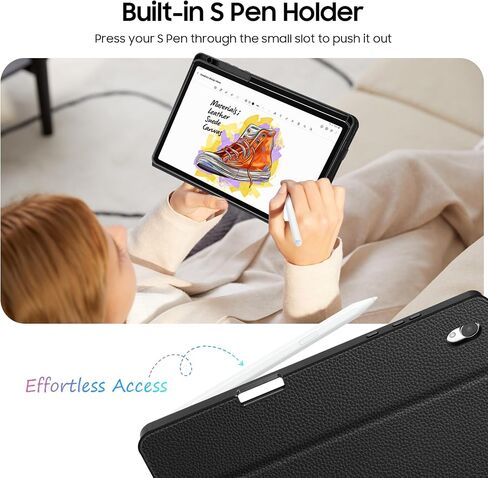 Fintie Case for Samsung Galaxy Tab S11 5G 11 Inch 2025 Model (SM-X730/X736B) with S Pen Holder, Multi-Angle Viewing Soft TPU Back Cover with Pocket, Auto Wake/Sleep, Black in Saudi Arabia