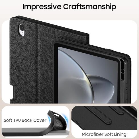 Fintie Case for Samsung Galaxy Tab S11 5G 11 Inch 2025 Model (SM-X730/X736B) with S Pen Holder, Multi-Angle Viewing Soft TPU Back Cover with Pocket, Auto Wake/Sleep, Black in Saudi Arabia