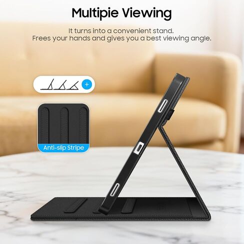 Fintie Case for Samsung Galaxy Tab S11 5G 11 Inch 2025 Model (SM-X730/X736B) with S Pen Holder, Multi-Angle Viewing Soft TPU Back Cover with Pocket, Auto Wake/Sleep, Black in Saudi Arabia