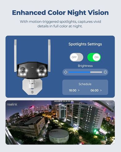 REOLINK Duo 2 WiFi مع حزمة بطاقة microSD سعة 256 جيجابايت، وكاميرا ذات عدسة مزدوجة بمجال رؤية 180 درجة، ودعم WiFi 6، وتخزين محلي in Saudi Arabia