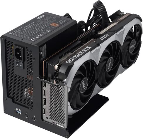 قاعدة تركيب وحدة معالجة الرسومات الجرافيكية الخارجية (eGPU): متوافقة مع أجهزة الكمبيوتر المحمولة والأجهزة Win 10/11 Linux Thunderbolt 3/4 وUSB 4 - 3 بطاقات رسومات NVIDIA/AMD عريضة دعم PCIe 4.0 - 80 وات PD عبر USB C in Kuwait