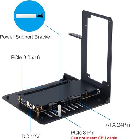 قاعدة تركيب وحدة معالجة الرسومات الجرافيكية الخارجية (eGPU): متوافقة مع أجهزة الكمبيوتر المحمولة والأجهزة Win 10/11 Linux Thunderbolt 3/4 وUSB 4 - 3 بطاقات رسومات NVIDIA/AMD عريضة دعم PCIe 4.0 - 80 وات PD عبر USB C in Kuwait