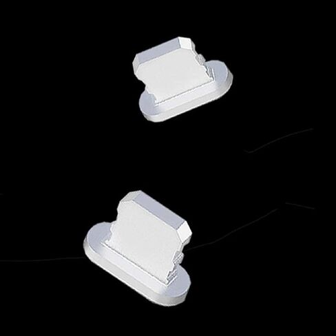 Anti Dust Plug Metal Covers Compatible with iPhone17 16 15 14 13 12 11 X XS XR 8 7 SE Mini Plus Pro Max iPad AirPods 4 Pack, Lightning Charging Port Charm Dust Protector with Plug Holder (Silver) in Saudi Arabia