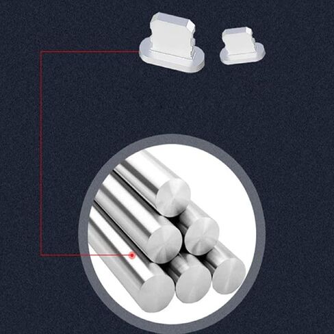 Anti Dust Plug Metal Covers Compatible with iPhone17 16 15 14 13 12 11 X XS XR 8 7 SE Mini Plus Pro Max iPad AirPods 4 Pack, Lightning Charging Port Charm Dust Protector with Plug Holder (Silver) in Saudi Arabia