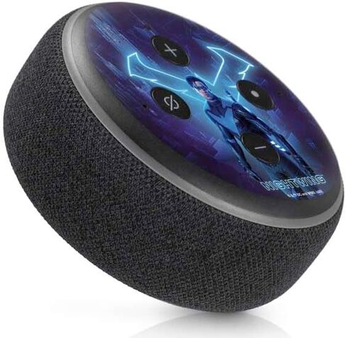 ملصق صوتي من Skinit متوافق مع Amazon Echo Dot 3 - تصميم DC Comics Gotham Knights Nightwing المرخص رسميًا in Saudi Arabia