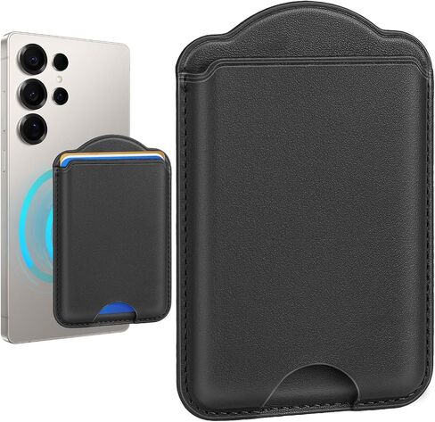 Compatible with Magsafe Wallet Magnetic Card Holder - Phone Wallet for Samsung Galaxy S25 Series,for iPhone 17/16/15/14/13/12 Series for Women Men for Apple Mag RFID Magnet Fit 3 Cards,Black in Saudi Arabia