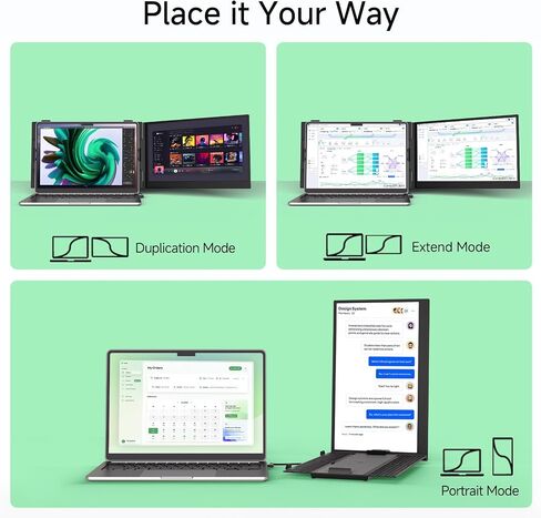 Laptop Screen Extender Monitor, 15.3" 16:10 IPS 100% sRGB Portable Travel Monitor for Laptop, FHD 1200P External Display Screen, Dual Screen Attachment Plug & Play for Mac Windows in Saudi Arabia