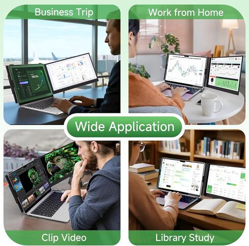 Laptop Screen Extender Monitor, 15.3" 16:10 IPS 100% sRGB Portable Travel Monitor for Laptop, FHD 1200P External Display Screen, Dual Screen Attachment Plug & Play for Mac Windows in Saudi Arabia