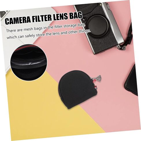 DOITOOL Neoprene Lens Filter Case Protective Camera Pouch with Zipper for Round Filters Portable Storage Bag Compatible with Camera Bags and Backpacks in Saudi Arabia