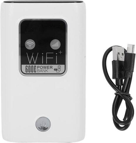 مودم USB محمول 4G، نقطة اتصال محمولة غير مقفلة بسرعة 300 ميجا بت في الثانية مع فتحة لبطاقة SIM، جهاز توجيه بطارية طويل الأمد وقابل لإعادة الشحن بقدرة 6000 مللي أمبير في الساعة، ملاحظة: بطاقة SIM غير متضمنة in Saudi Arabia