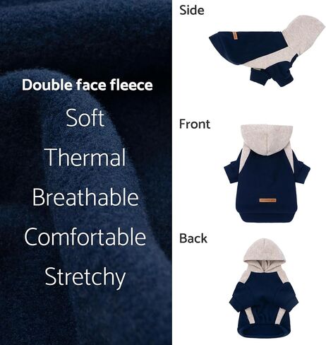Fitwarm عادي ملابس الحيوانات الأليفة الكلب هوديس جرو البلوز القط مقنعين قمصان سوياتشيرتس أسود صغير in Saudi Arabia
