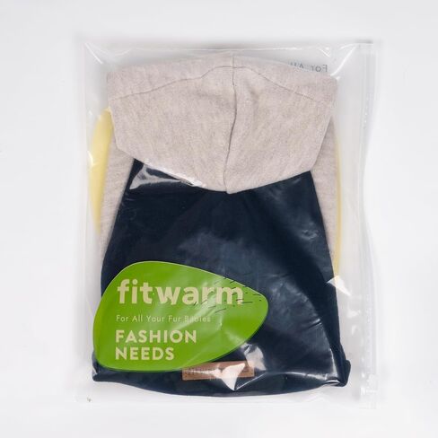 Fitwarm عادي ملابس الحيوانات الأليفة الكلب هوديس جرو البلوز القط مقنعين قمصان سوياتشيرتس أسود صغير in Saudi Arabia