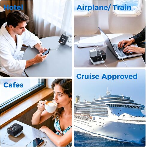 DOACE Voltage Converter US to Europe - 220V to 110V Converter for European Travel, Power Converter Adapter Combo with PD Chargers for Hair Straightener Shaver Toothbrush CPAP Camera Cell Phone in Kuwait