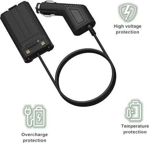 2 Pack BAOFENG UV-5RH Pro GPS Battery Eliminator Car Charger 12-24V for GM-5RH GMRS Radio Replacement K5Plus Two Way Radio Battery in Saudi Arabia