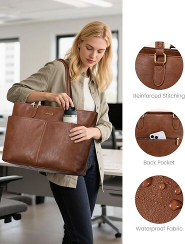 حقيبة كمبيوتر محمول للنساء من LOVEVOOK، حقائب عمل للكمبيوتر المحمول مقاس 15.6 بوصة للمعلم/الممرضة وحقيبة كمبيوتر كبيرة للمكتب in Kuwait