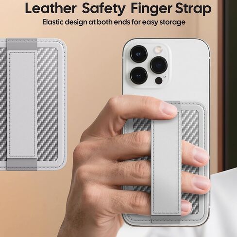 For MagSafe wallet stand with Grip, Magnetic Phone Wallet, Magnetic wallets for iPhone 17/16/15/14/13/12 series, Only 1-2 cards, carbon fiber card holder, RFID Blocking, Grey in Saudi Arabia