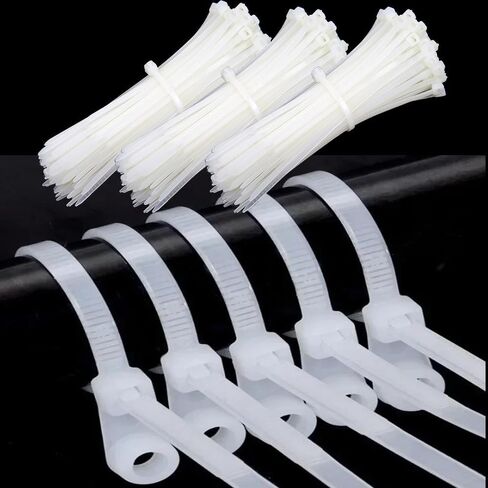300PCS Self Locking Nylon Cable Ties Plastic Cord Tie Heavy Duty Cables Fastening Rings Loop Organizer,Black 3x150mm in Saudi Arabia