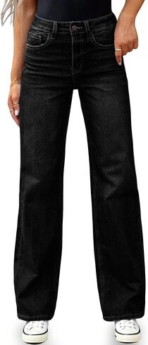 Women's High Waisted Wide Leg Jeans Stretchy Straight Leg Bootcut Denim Pants 2025 Trendy in Saudi Arabia