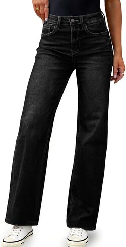 Women's High Waisted Wide Leg Jeans Stretchy Straight Leg Bootcut Denim Pants 2025 Trendy in Saudi Arabia
