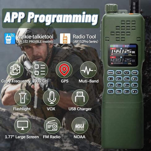 BAOFENG Radio AR-152 PRO Ham Radio Handheld 10W Rechargeable Walkie Talkies Long Range Two Way Radio NOAA Weather Radio with GPS,APP Programming Copy Frequency USB Charging Survival Radio(2 Pack) in Saudi Arabia