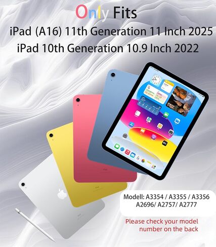 حافظة لوحة المفاتيح لجهاز iPad (A16) الجيل الحادي عشر مقاس 11 بوصة 2025 والآيباد الجيل العاشر 10.9 بوصة 2022 مع حامل | لوحة مفاتيح بلوتوث لاسلكية قابلة للفصل | غلاف خلفي ناعم من مادة TPU | النوم/الاستيقاظ التلقائي (رمادي) in Kuwait