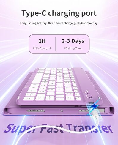 حافظة لوحة المفاتيح لجهاز iPad (A16) الجيل الحادي عشر مقاس 11 بوصة 2025 والآيباد الجيل العاشر 10.9 بوصة 2022 مع حامل | لوحة مفاتيح بلوتوث لاسلكية قابلة للفصل | غلاف خلفي ناعم من مادة TPU | النوم/الاستيقاظ التلقائي (رمادي) in Saudi Arabia