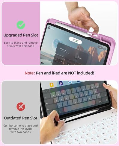 حافظة لوحة المفاتيح لجهاز iPad (A16) الجيل الحادي عشر مقاس 11 بوصة 2025 والآيباد الجيل العاشر 10.9 بوصة 2022 مع حامل | لوحة مفاتيح بلوتوث لاسلكية قابلة للفصل | غلاف خلفي ناعم من مادة TPU | النوم/الاستيقاظ التلقائي (رمادي) in Saudi Arabia