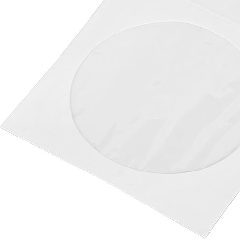 Fydun Premium CD DVD Sleeves with Rear Flap Design - 100Pcs Thick Paper Envelopes 4.7in Discs - Clear Window Easy Sorting and Storage in Saudi Arabia