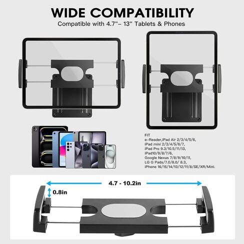 Tablet Wall Mount with 3*Universal Bases，360° Rotating iPad Wall Mount Holder,Compatible with 4.7"-13" iPad Pro Air Mini/Smartphone/eReader/Kindle Fire HD/Galaxy Tab in Saudi Arabia