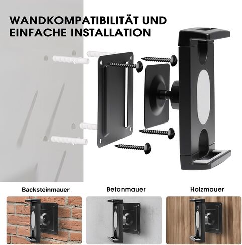 Tablet Wall Mount with 3*Universal Bases，360° Rotating iPad Wall Mount Holder,Compatible with 4.7"-13" iPad Pro Air Mini/Smartphone/eReader/Kindle Fire HD/Galaxy Tab in Saudi Arabia