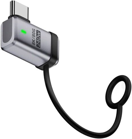 محول NFHK 90 درجة USB5.0 80 جيجابت في الثانية ذكر إلى أنثى محول تمديد بزاوية يسار يمين مع سلسلة مفاتيح حبل 240 وات 16K 8K 5K متوافق مع USB4.0 Thunderbolt3/4/5 in Kuwait