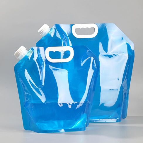 2 Pcs Collapsible Water Containers 5L Each, Portable Water Bag with Cap for Camping, Hiking, Picnic, Outdoor Hydration Use in Saudi Arabia