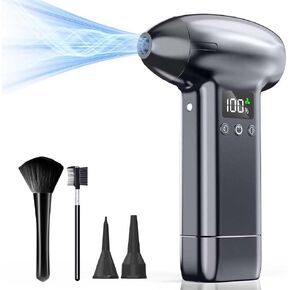 Upgraded Compressed Air Duster-300000RPM Ultra-Powerful Brushless Motor Electric Air Duster 30W Fast Charging &4 Light Modes,Rechargeable 3-Gear Adjustable Cordless Blower for PC,Keyboard,Car,Outdoor in Saudi Arabia