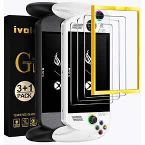 عبوتان من واقي الشاشة ivoler متوافق مع ASUS ROG Ally Gaming Handheld 7 بوصة 2023 مع أداة إطار المحاذاة، طبقة حماية من الزجاج المقسى - بدون فقاعات هواء - صلابة فائقة المقاومة 9H in Kuwait